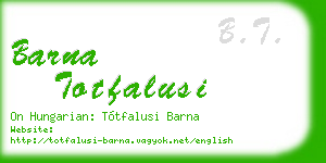 barna totfalusi business card