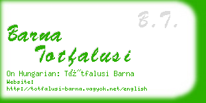 barna totfalusi business card